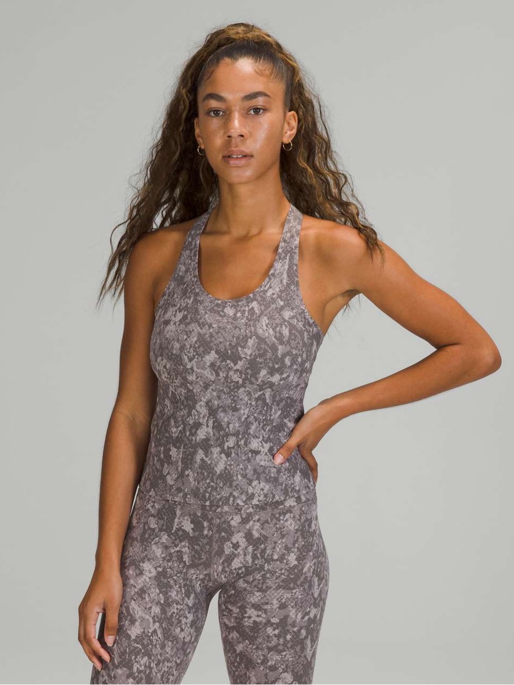 Lululemon Cool Racerback Tank Top Shorter Length In 
Hideaway Camo Lunar Rock 12